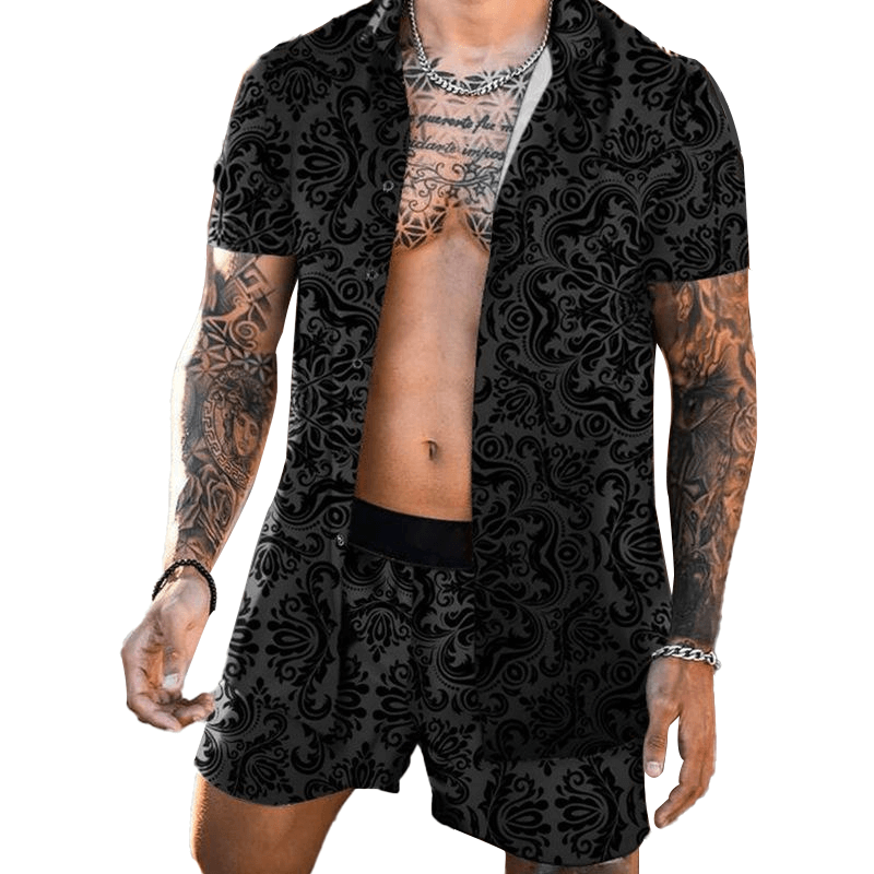 Printed Quick-dry Shirt Set 36291829L-DESTINY