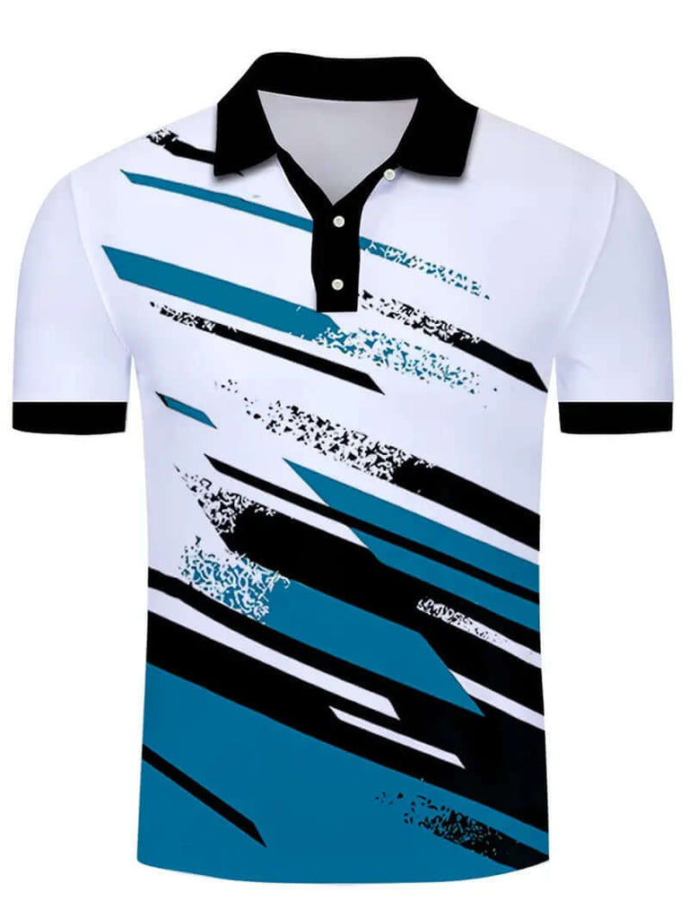 Calvin - casual stripe print short sleeve t shirt-DESTINY