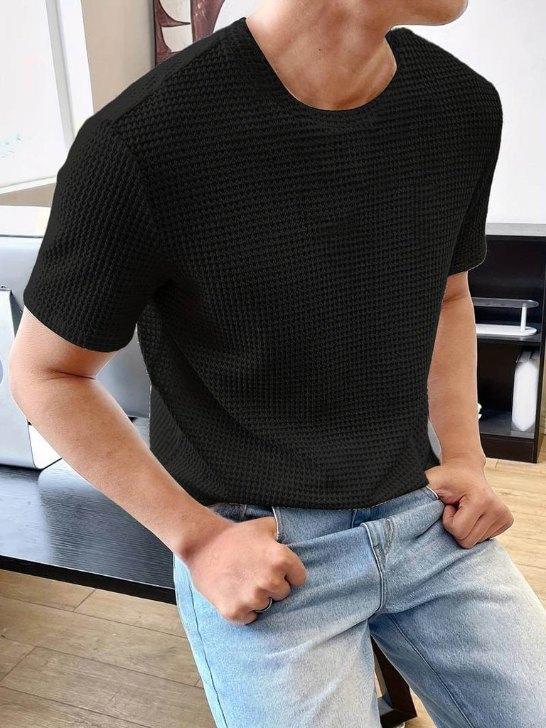 Jonathan hollow out crew neck t-shirt-DESTINY