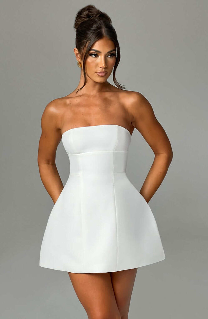 Asha Mini Dress - Ivory-DESTINY