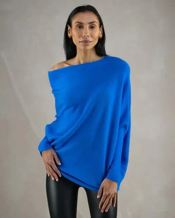Comfy Sweater with elegant trim at the shoulder-DESTINY