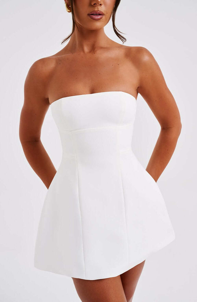 Asha Mini Dress - Ivory-DESTINY