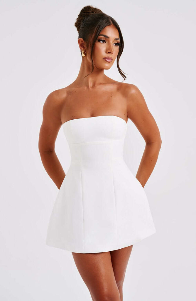 Asha Mini Dress - Ivory-DESTINY