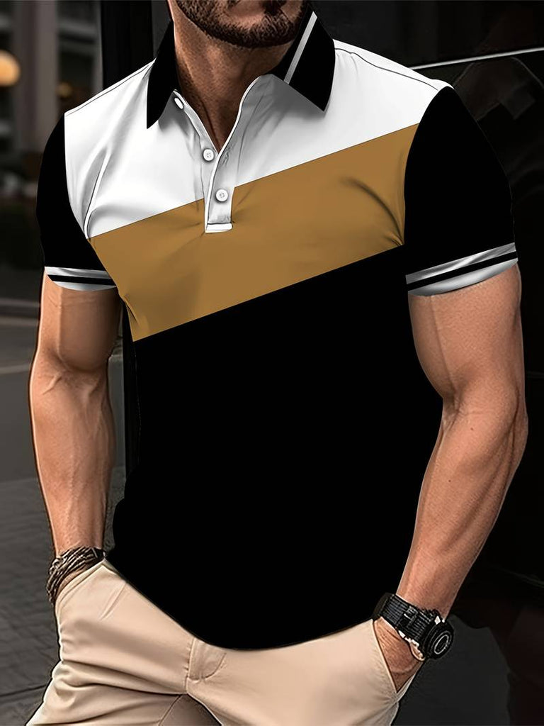 Liam – golf shirt with contrast color print-DESTINY