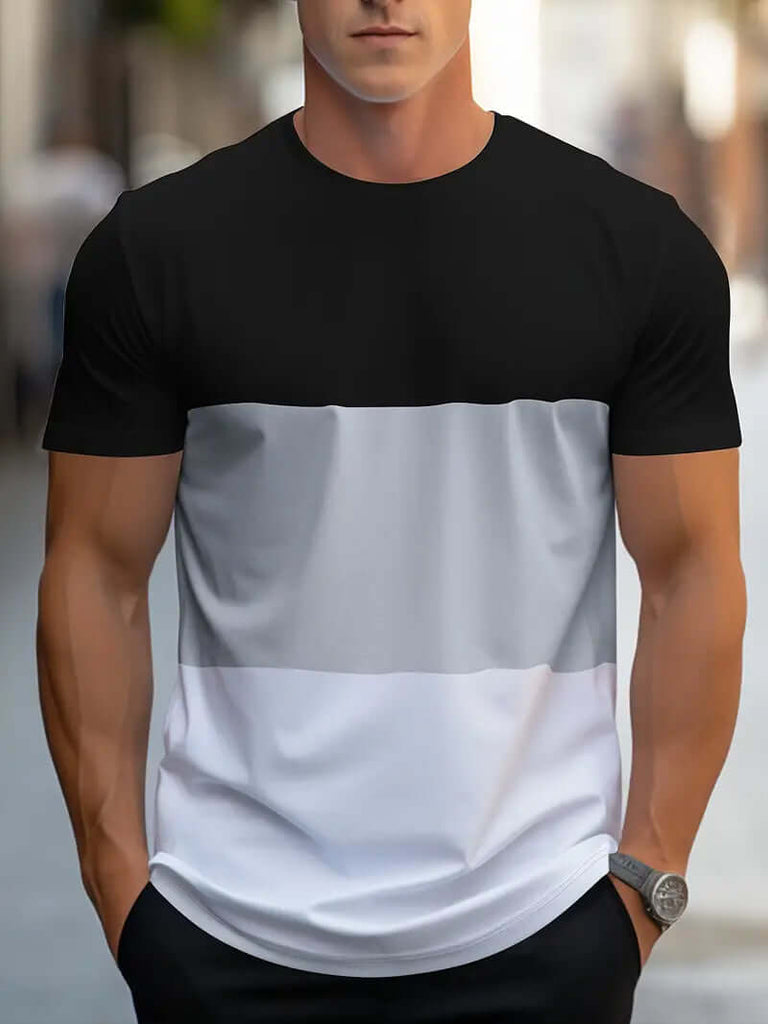 Michael – trendy color block t-shirt for summer-DESTINY