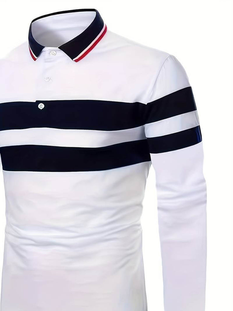 Christopher – casual color block long sleeve shirt-DESTINY