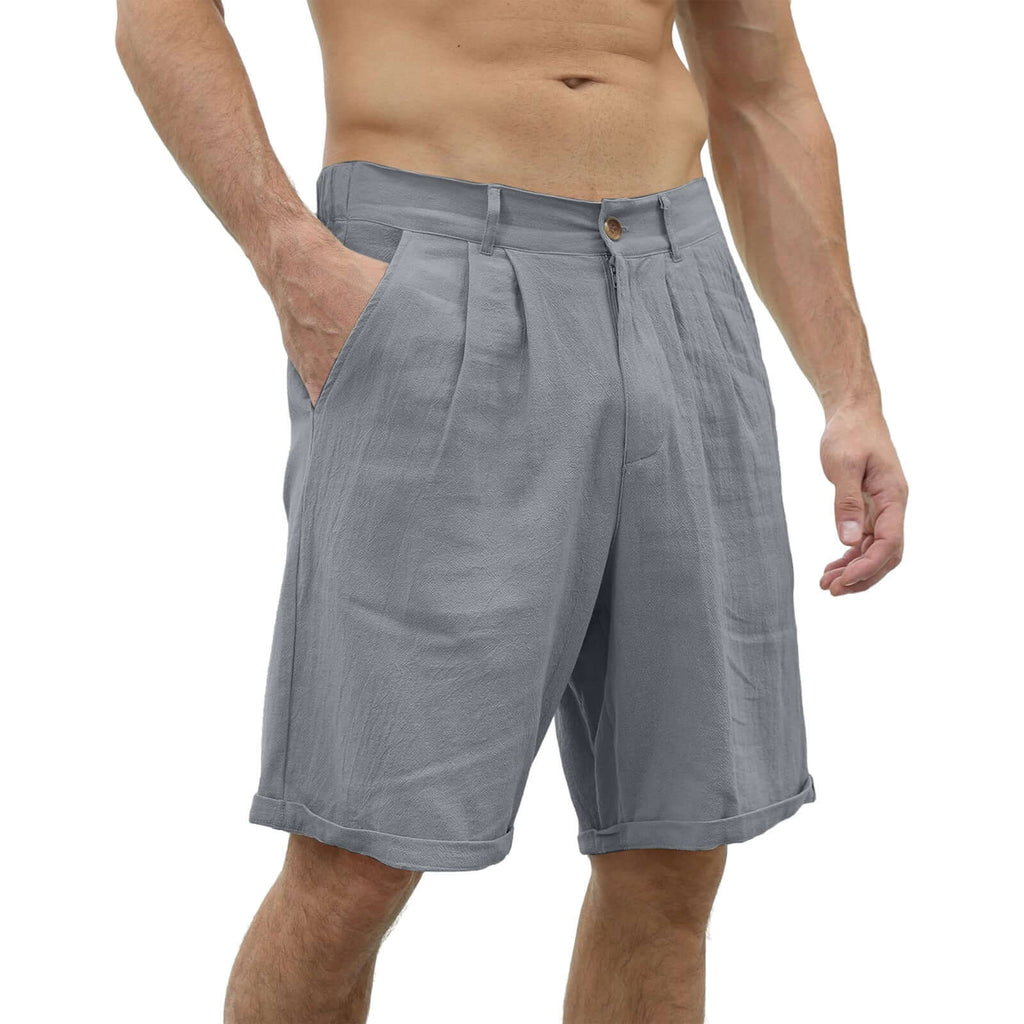 Dimitri - Linen summer shorts for men-DESTINY