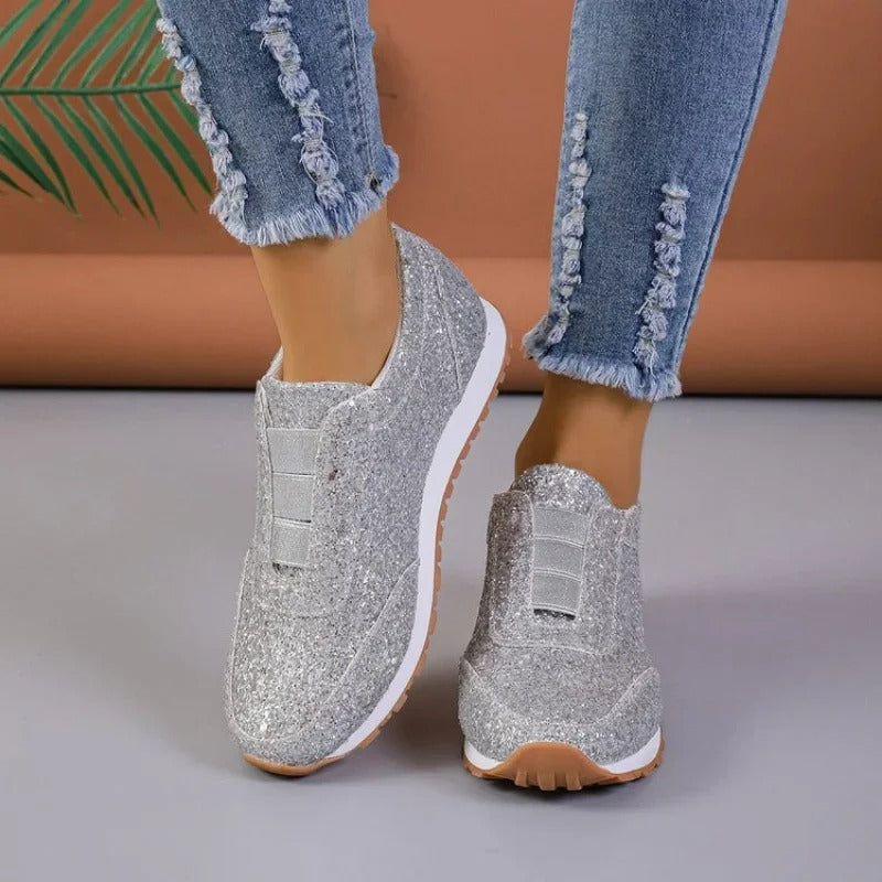 Zoe - Glitter slip-on sneaker with contrasting sole-DESTINY