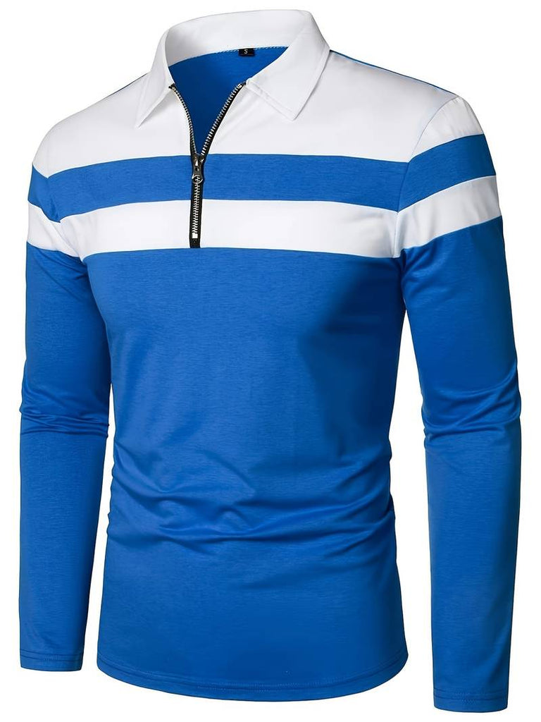 Ethan long sleeve zip polo shirt-DESTINY