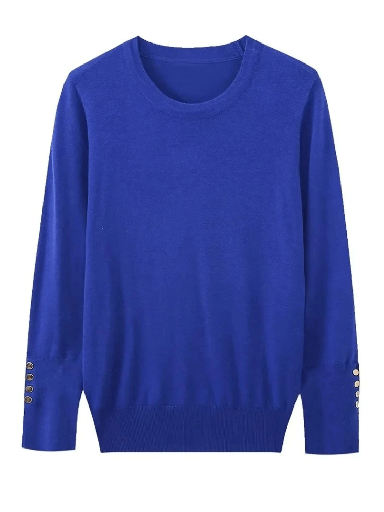 Fashionable Women's Sweater With Button Detail-DESTINY