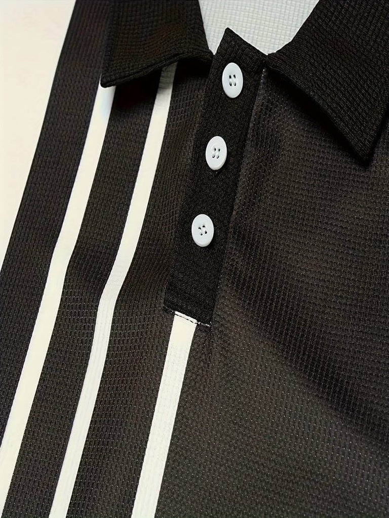 Noah waffle and stripe color block shirt-DESTINY