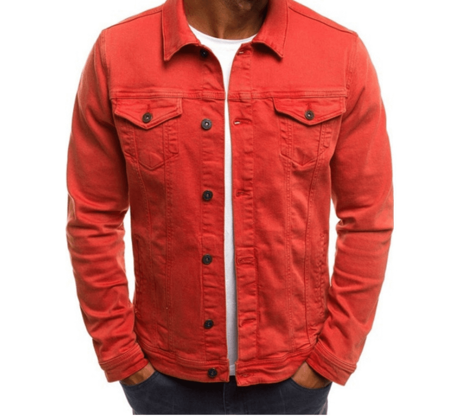 Haris - Coloured denim jacket for men-DESTINY