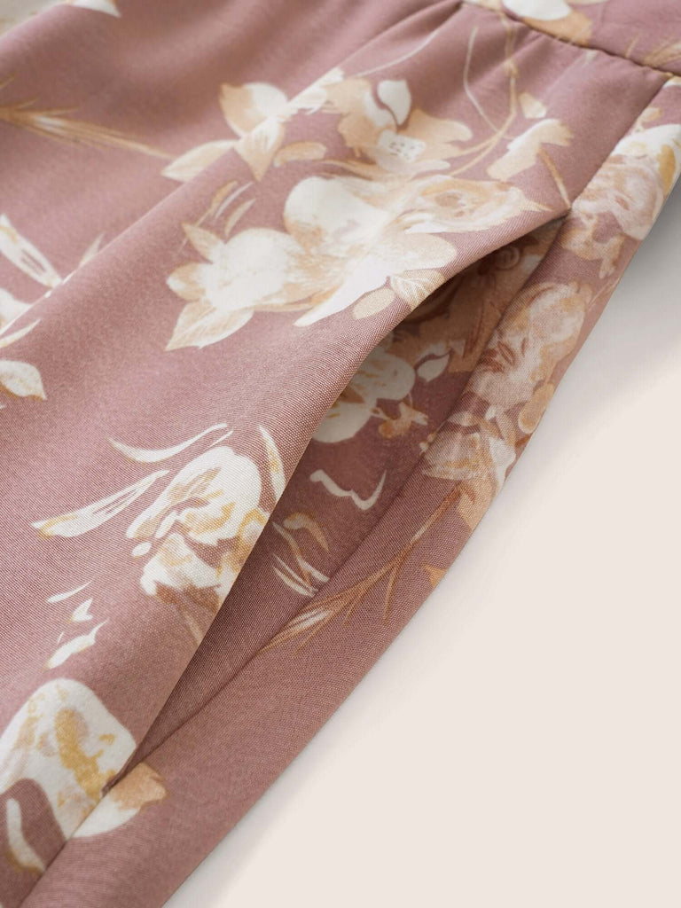 Floral Pocket Elastic Waist Adjustable Straps Dress-DESTINY