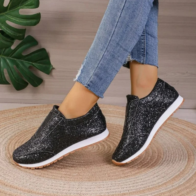 Zoe - Glitter slip-on sneaker with contrasting sole-DESTINY