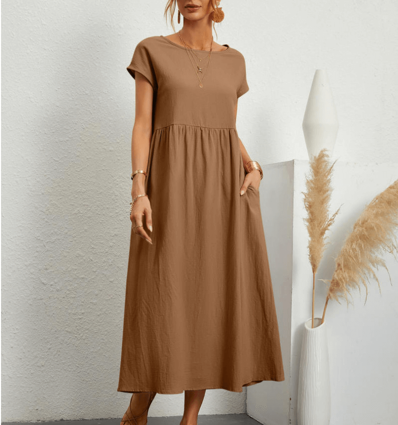 Solena - Casual, loose summer dress with pockets-DESTINY