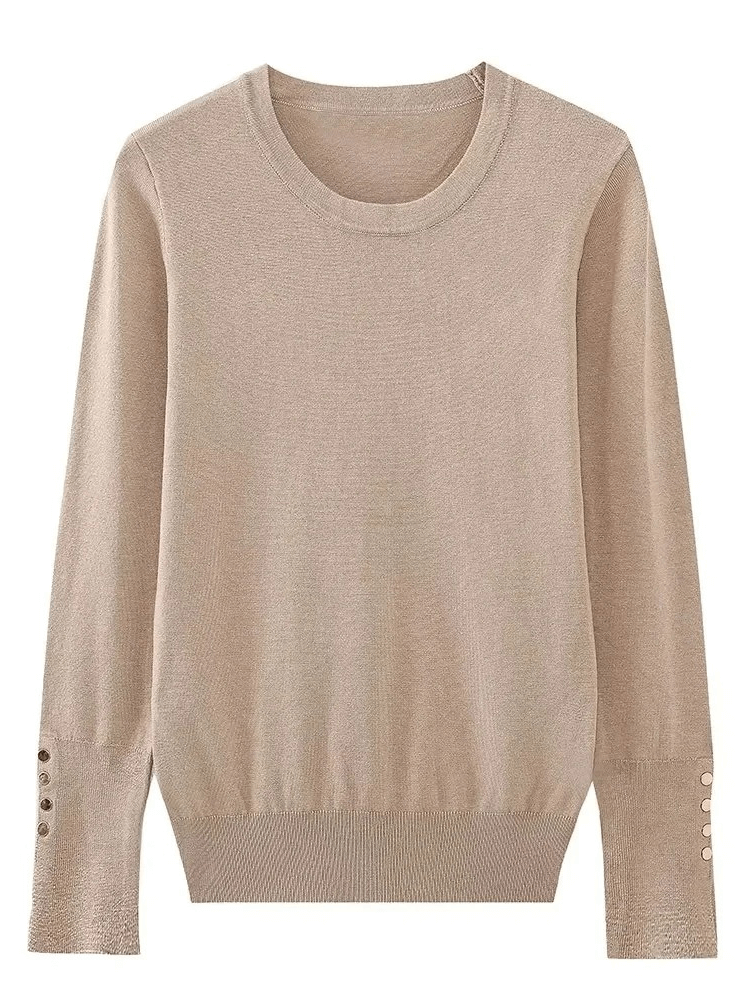 Fashionable Women's Sweater With Button Detail-DESTINY