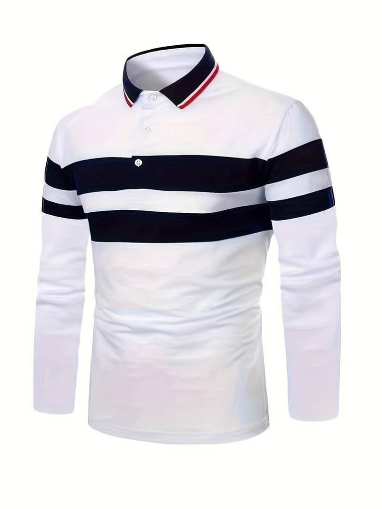 Christopher – casual color block long sleeve shirt-DESTINY