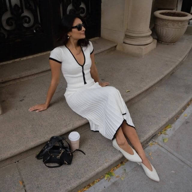 Ribbed knit set with contrasting trim-DESTINY