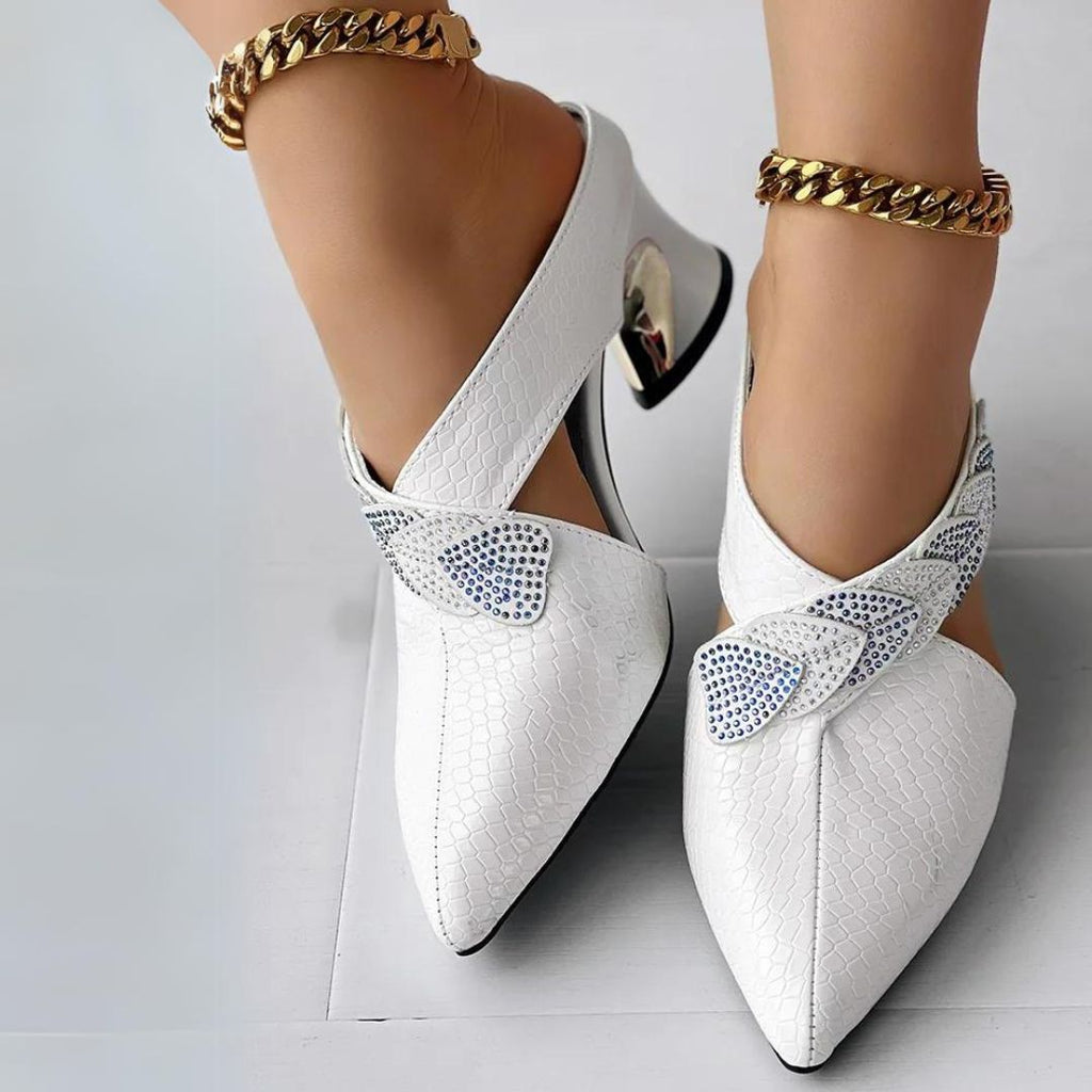 Lace mules with braided strap detail-DESTINY