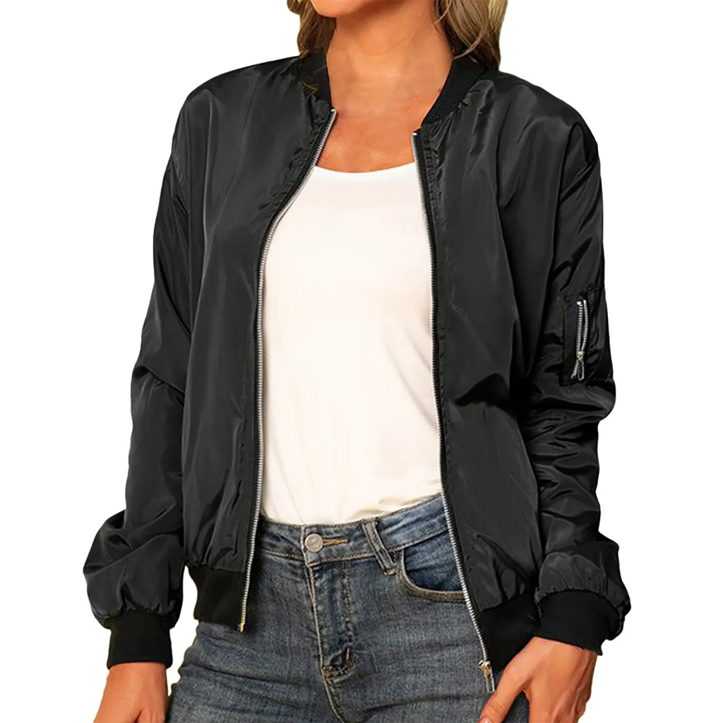Lightweight bomber jacket with zip - Comfortable and versatile - Perfect for chilly days-DESTINY