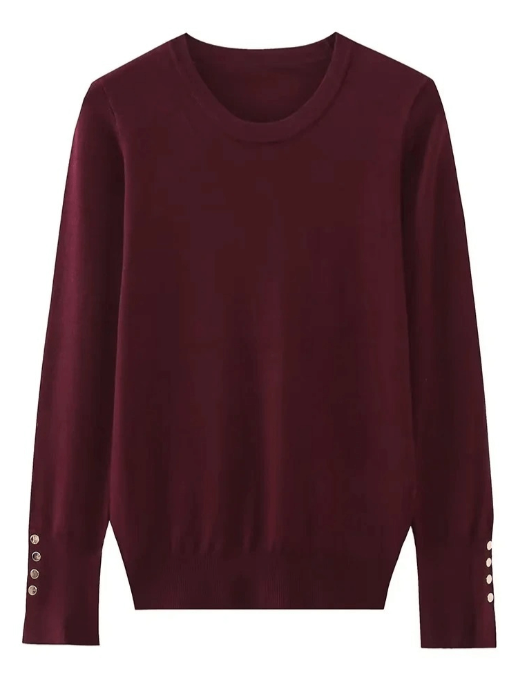 Fashionable Women's Sweater With Button Detail-DESTINY