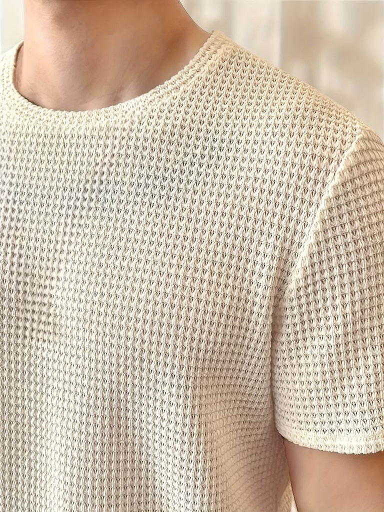 Jonathan hollow out crew neck t-shirt-DESTINY