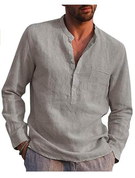 Dexter - Men's long-sleeved shirt with V-neck-DESTINY