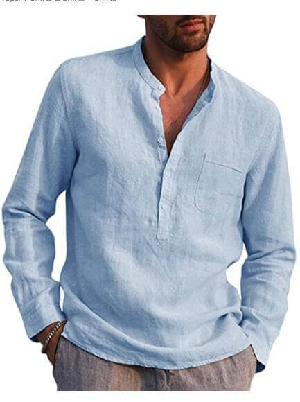 Dexter - Men's long-sleeved shirt with V-neck-DESTINY