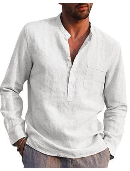 Dexter - Men's long-sleeved shirt with V-neck-DESTINY
