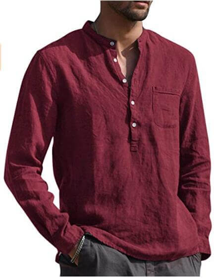 Dexter - Men's long-sleeved shirt with V-neck-DESTINY