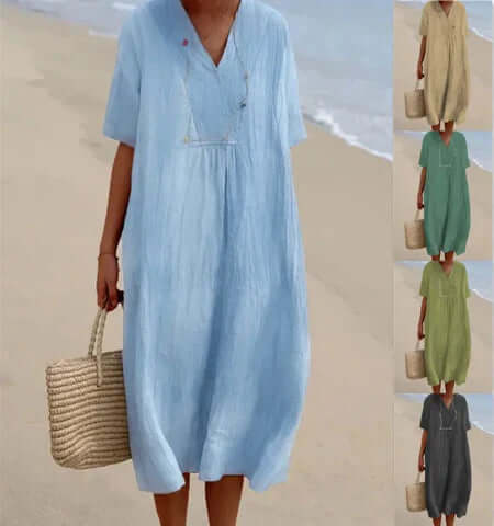 Karyl - dress made of linen and cotton-DESTINY
