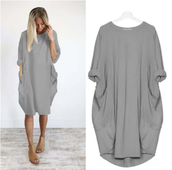 Roelien | Comfy Casual loose pocket dress-DESTINY