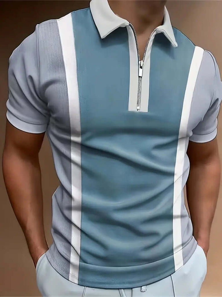 Ethan – casual short-sleeved shirt with stripe print-DESTINY