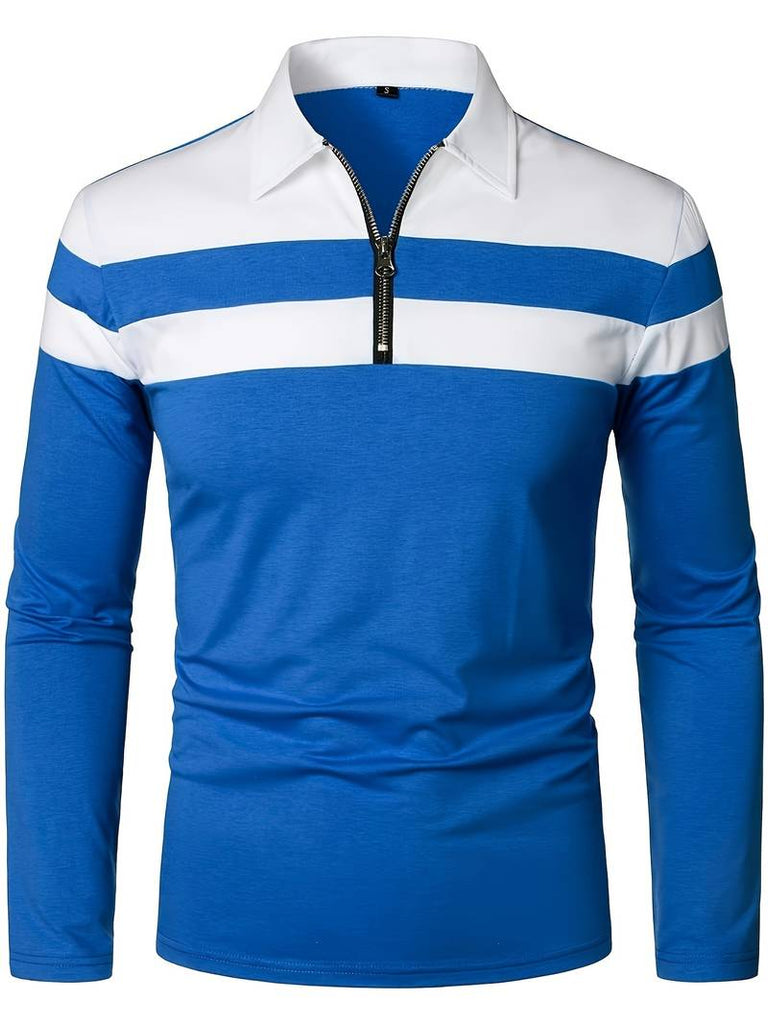 Ethan long sleeve zip polo shirt-DESTINY