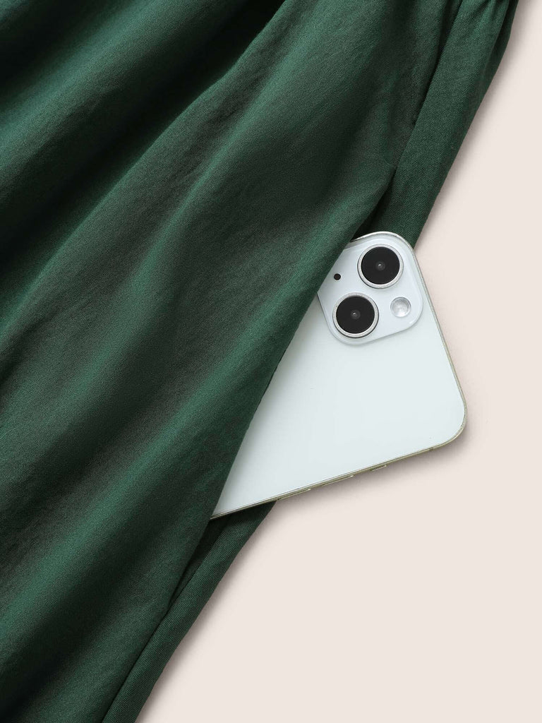 Plain Suit Collar Belted Flap Detail Dress-DESTINY