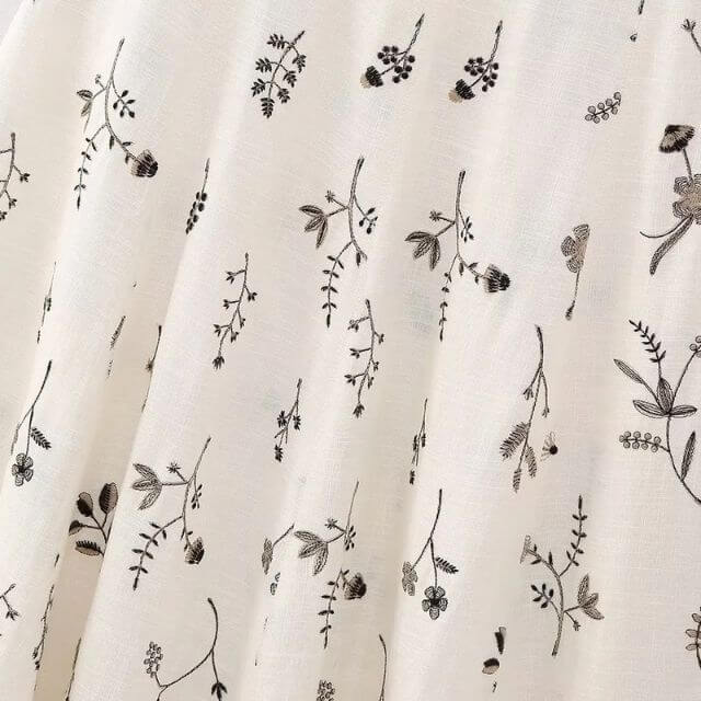 A-line midi skirt with botanical print-DESTINY