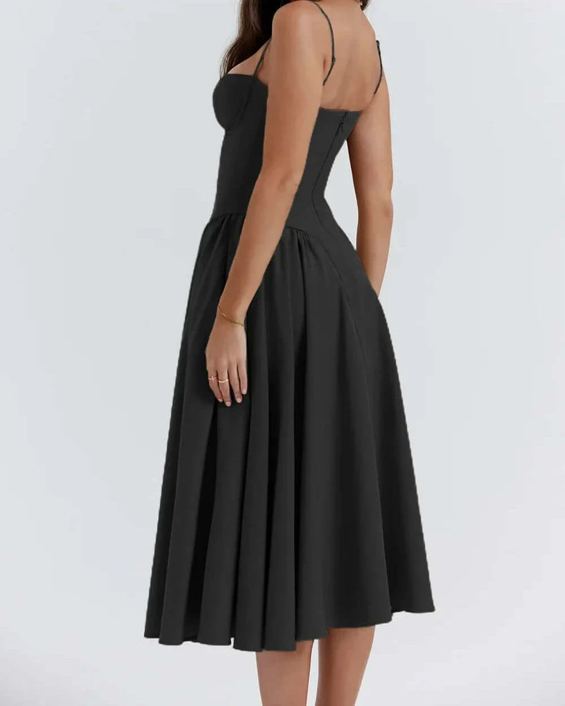Victoria | Sleeveless midi dress with corset fit - Attractive fit-DESTINY