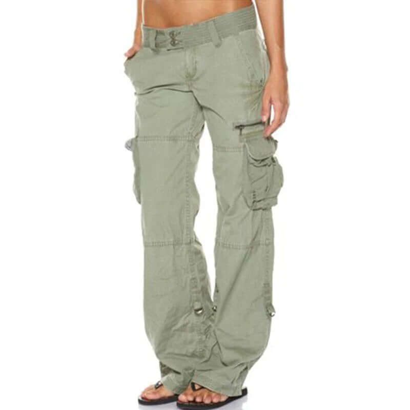Ladies' cargo trousers with pockets-DESTINY