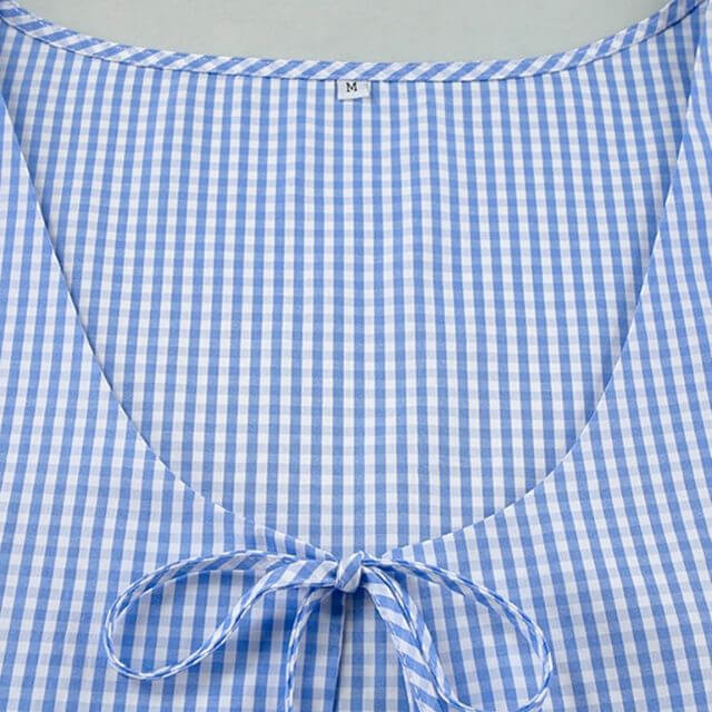 Harper - Gingham romper with keyhole neckline and bow detail-DESTINY