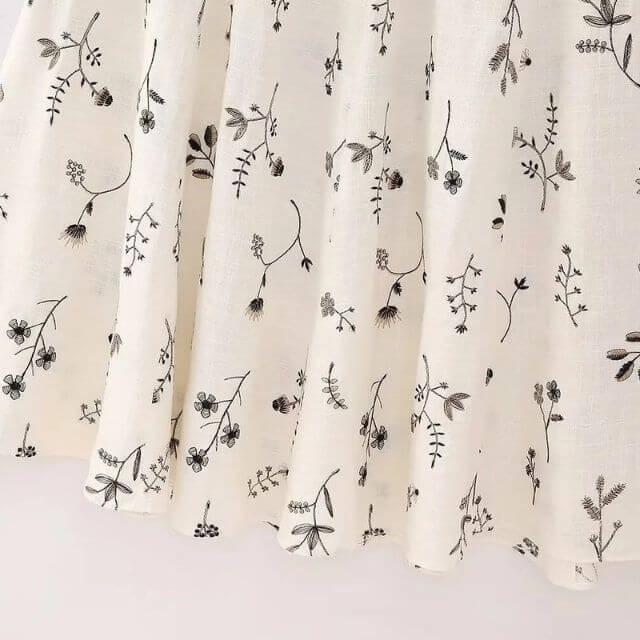 A-line midi skirt with botanical print-DESTINY