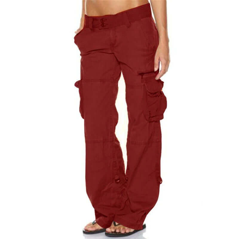 Ladies' cargo trousers with pockets-DESTINY