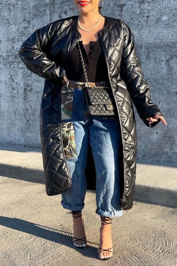 Stylish and Chic Pocket Quilted Coat-DESTINY