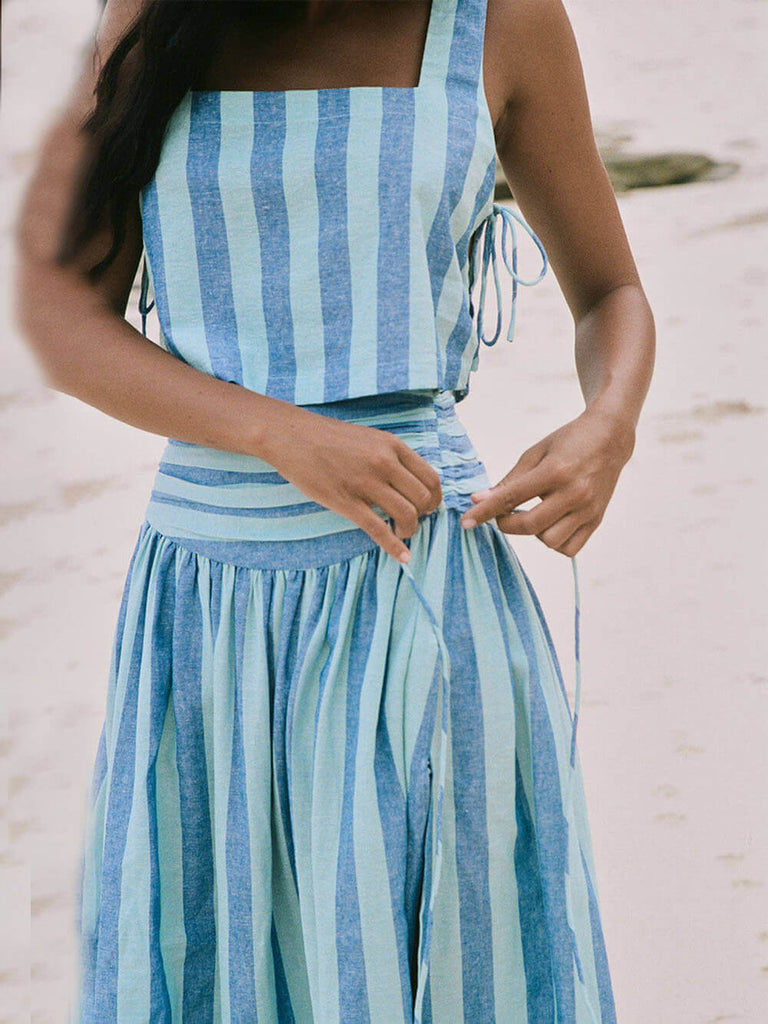 Ulyssa | Comfy Waist Midi Rok Set-DESTINY