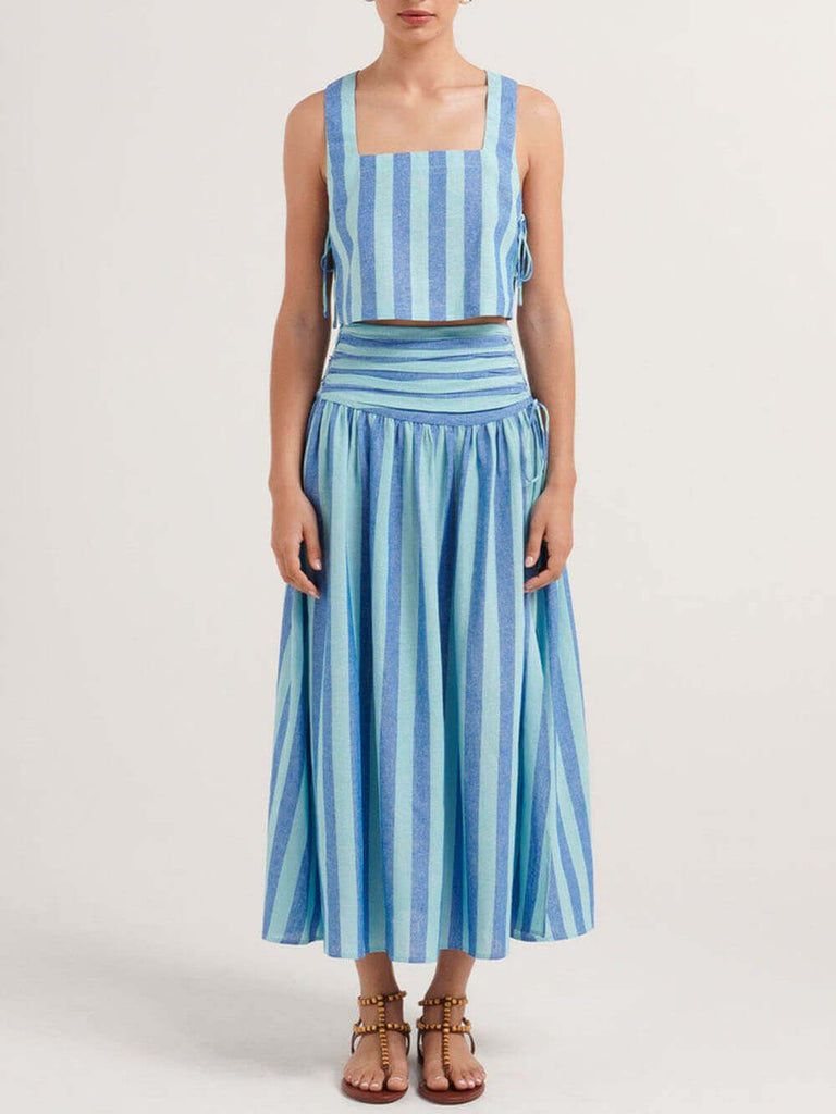 Ulyssa | Comfy Waist Midi Rok Set-DESTINY