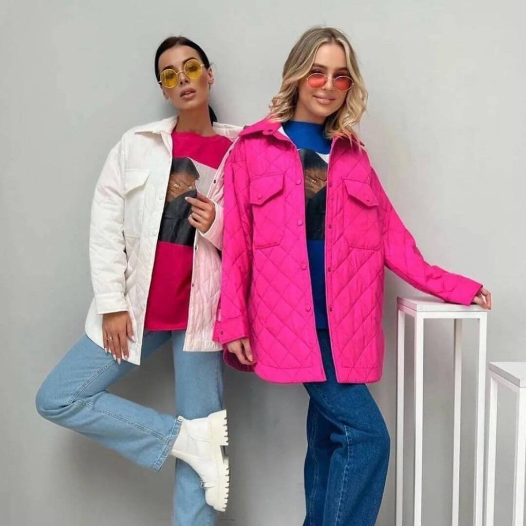 Classic quilted jacket with press studs-DESTINY