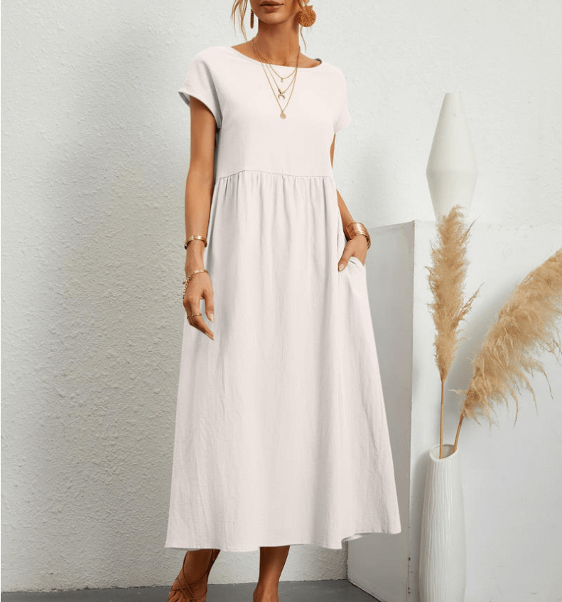 Solena - Casual, loose summer dress with pockets-DESTINY
