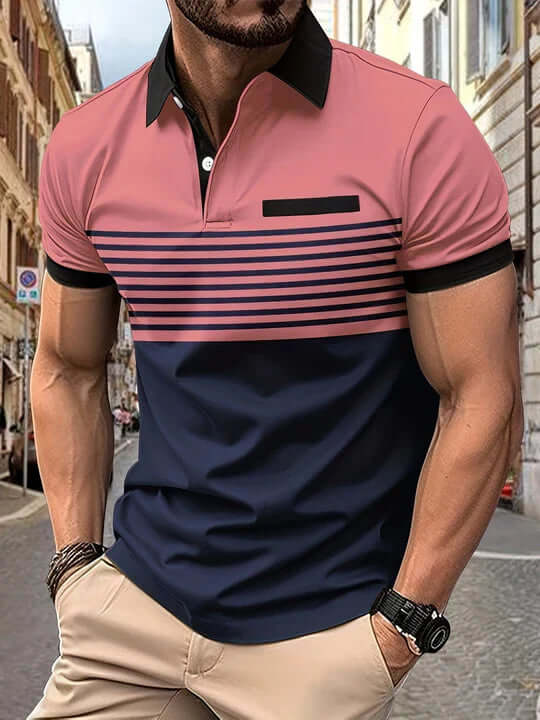Louis｜stripe summer polo for men-DESTINY