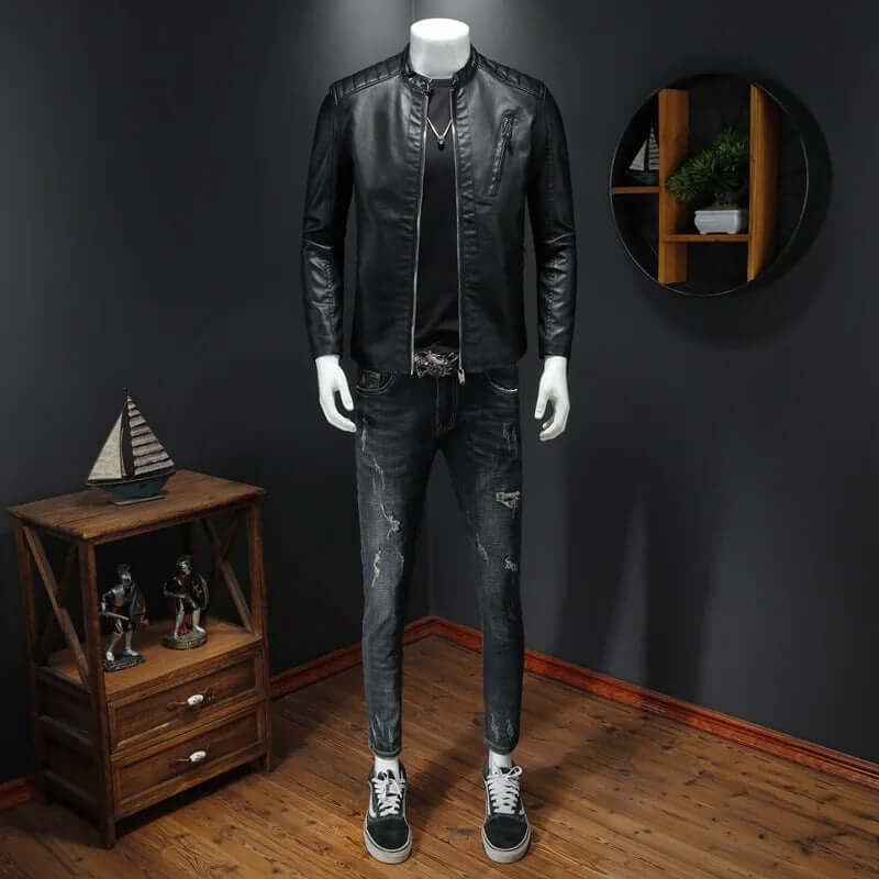 Wallace - Leather fashion jacket-DESTINY
