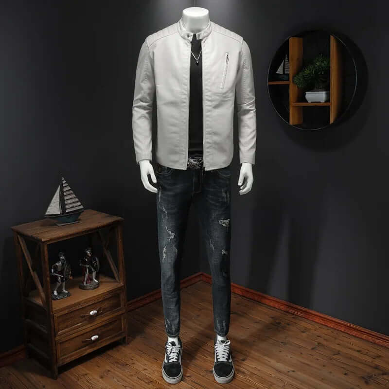 Wallace - Leather fashion jacket-DESTINY