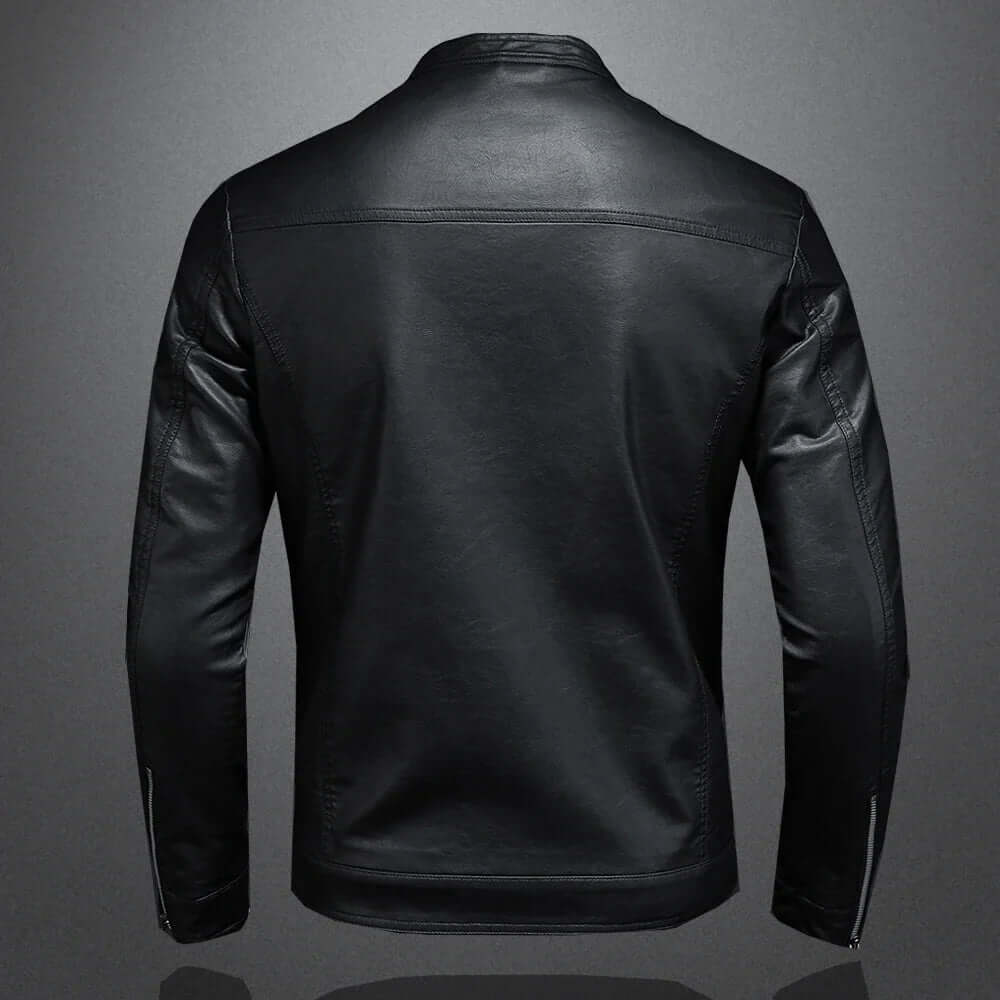 Leather-like Jacket Stand-Up Collar-DESTINY